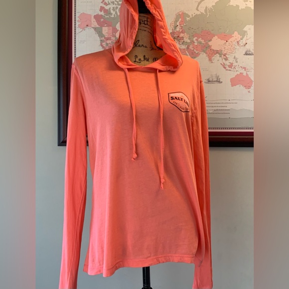 SALT LIFE ladies 100% cotton lightweight Coral color hoodie size Small GUC+ - Picture 3 of 10
